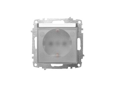 Изображение: розетка zena vega, с крышкой, с/з, белоснежный т.м.el-bi в Минске