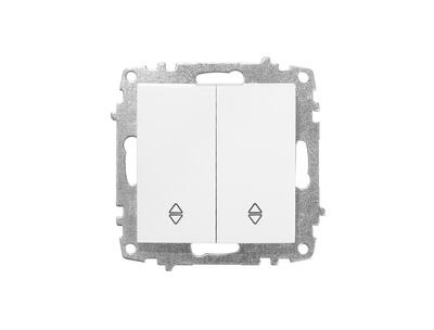 Изображение: выключатель zena vega 2-кл проходной, белоснежный, т.м.el-bi в Минске