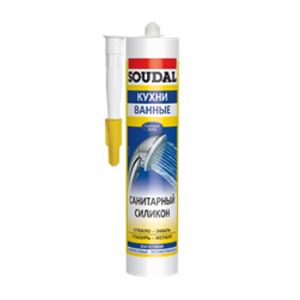 Герметик силикон универс кисл.типа Soudal (белый) (280 мл)