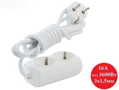 Изображение: удлинитель 2гн3м с/з белый в Минске