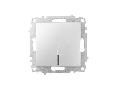 Изображение: выключатель zena vega 1 кл.с подсветкой, серебро т.м.el-bi в Минске