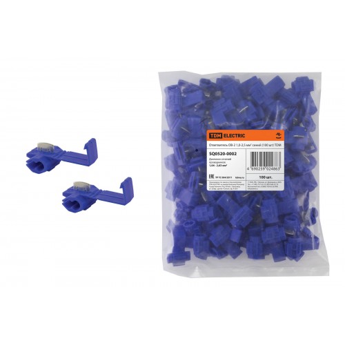 Изображение: ответвитель ов-2 1-2,5мм2  (синий) (100 шт) tdm  в Минске