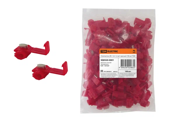 Изображение: ответвитель ов-1 0,5-1,5мм2  (красный) (100 шт) tdm  в Минске