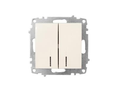 Изображение: выключатель zena vega 2-кл с подсветкой, кремовый т.м.el-bi в Минске