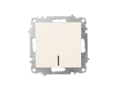 Изображение: выключатель zena vega 1 кл.с подсветкой, кремовый т.м.el-bi в Минске
