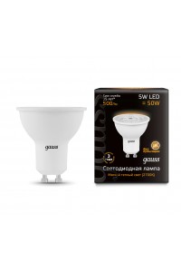 Изображение: лампа светодиодная led mr16 gu10 5w 500lm 3000k 1/10/100   т.м.gauss  в Минске