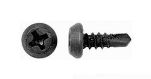 Саморез с цилиндрической головкой, 3,5х9,5, черный фосфат (контейнер/250шт)