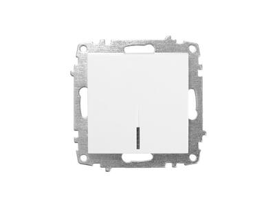 Изображение: выключатель zena vega 1 кл.с подсветкой, белоснежный т.м.el-bi в Минске