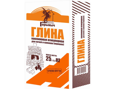Изображение: глина каолиновая для печей и каминов (порошок) горыныч 25 кг в Минске