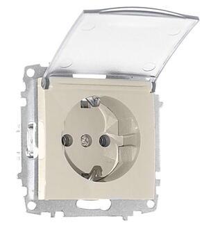 Изображение: розетка zena vega, с крышкой, с/з, кремовый т.м.el-bi в Минске