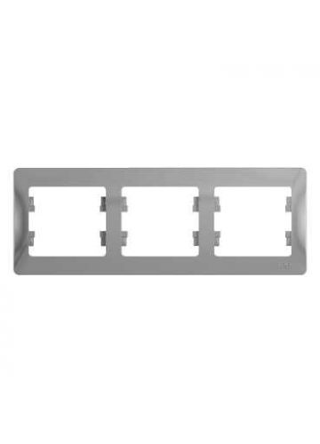 Изображение: рамка glossa gsl000303 3-пост. гориз., алюм. т.м.schneider electric в Минске