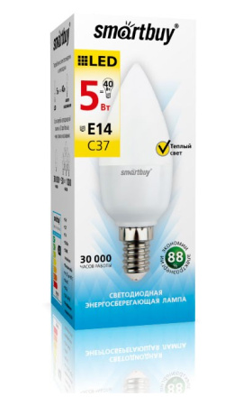 Изображение: светодиодная (led) лампа smartbuy-c37-05w/4000/e14 в Минске