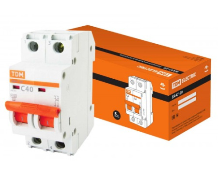 Изображение: выключатель авт. ва47-29 2р, 40а; 4,5ка т.м. tdm в Минске