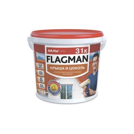 Изображение: краска flagman 31к крыша и цоколь (вд-ак-1031к) шоколадно-коричневая (ral 8017) матовая 3л (4,0 кг)  в Минске