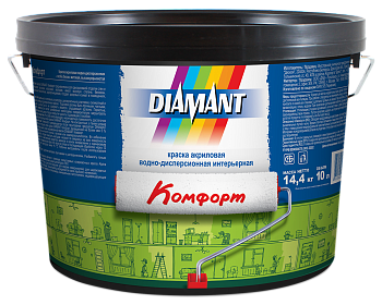 Картинка: краска вд-ак  diamant  комфорт (белая)  0,9л в Минске