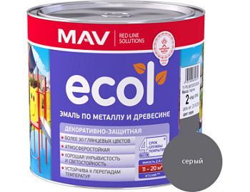 Картинка: эмаль ecol по металлу и древесине (пф-115) серая  глянцевая 1л (0,9кг) в Минске