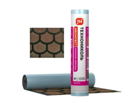 Изображение: черепица рулонная технониколь бобровый хвост, коричн. уценённый в Минске