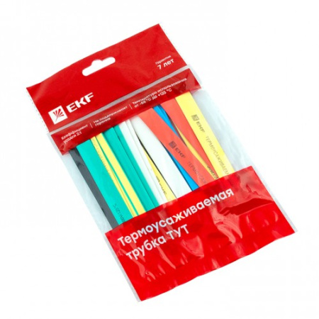 Изображение: термоусаживаемая трубка тут 12/6 набор:7 цветов по 3шт. 100мм. ekf proxima в Минске