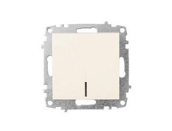 Картинка: выключатель zena vega 1 кл.с подсветкой, кремовый т.м.el-bi в Минске