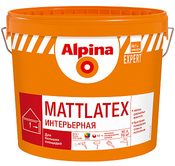 Картинка: краска вд-ак alpina expert mattlatex база 1 (альпина эксперт маттлатекс база 1), белая, 15 л  в Минске