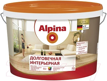 Картинка: краска вд-ваэ alpina долговечная интерьерная база 1 (белая) 5 л / 7,2 кг  в Минске
