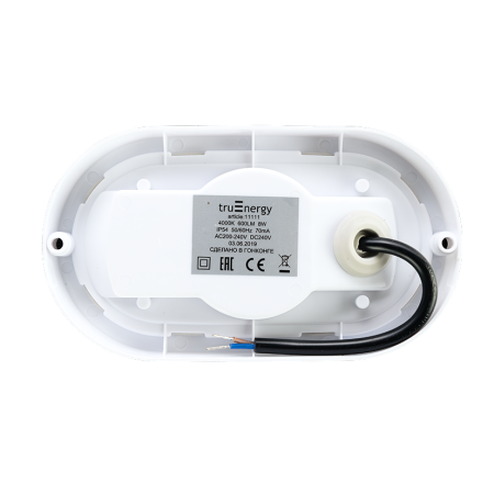 Изображение: светильник светодиодный пылевлагозащищенный 12w, 6000 к, овал, серия button, уп.пленка,truenergy в Минске