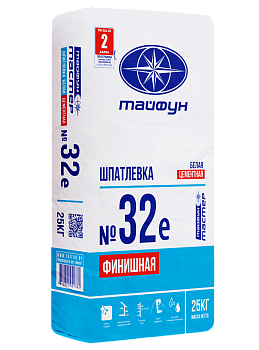 Картинка: шпатлевка цементная тайфун-мастер № 32-е белая финишная (25кг) в Минске