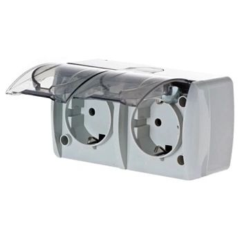 Картинка: розетка eva с крышкой с/з,наружная,ip54, т.м.el-bi в Минске