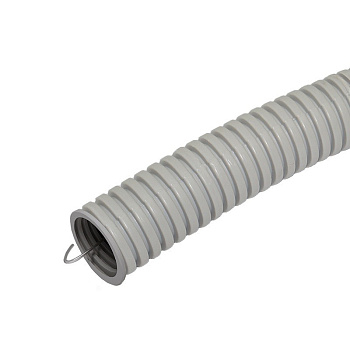 Картинка: труба гофр. 25мм пвх (серая) с зонд легкая (50м в бухте)  в Минске