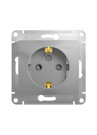 Изображение: розетка glossa gsl000345 с/з с/ш, алюм. т.м.schneider electric в Минске