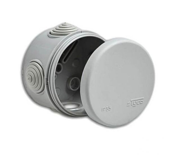 Изображение: коробка расп для о/п d=60мм,h=40мм.4 ввода (св.-серая)  в Минске