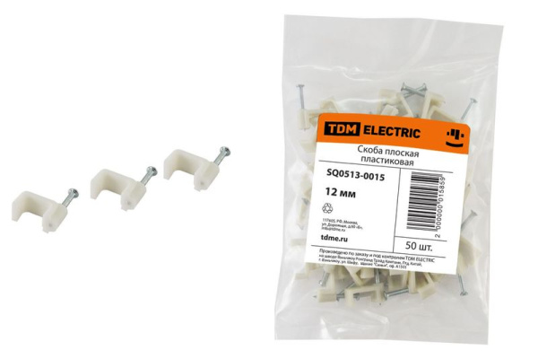 Изображение: скоба плоская 12мм tdm (50 шт) в Минске