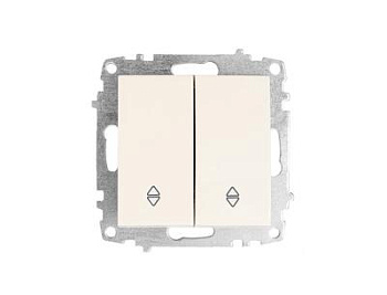 Картинка: выключатель zena vega 2-кл проходной, кремовый т.м.el-bi в Минске