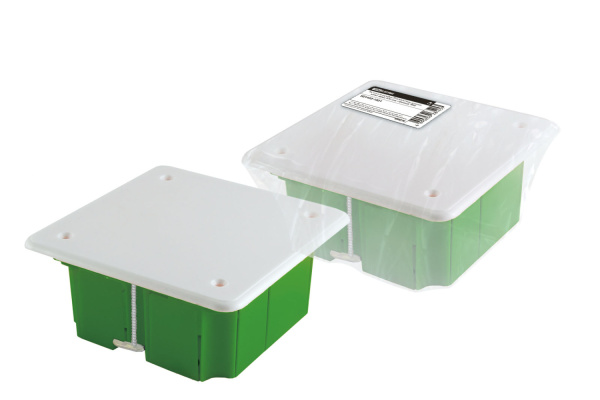 Изображение: коробка распаячная сп 92х92х45мм крышка, метал.лапки,ip20  tdm в Минске