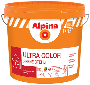 Картинка: краска вд-ак alpina expert ultra color base 3 (яркие стены база 3), 2,35 л/3,7кг в Минске