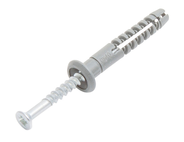 Дюбель быстрого монтажа 6х80 с гвоздевым шурупом, потай, п/п (упак 100шт)